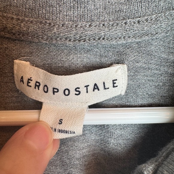 Aeropostale A87 Gray Short Sleeve‎ Polo Shirt Youth Girls Small Casual Stretch - Picture 3 of 5